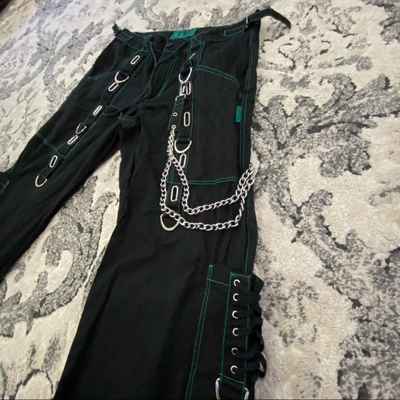 Tripp NYC Turquoise | Black Corset Bondage Pants - Picture 2 of 9